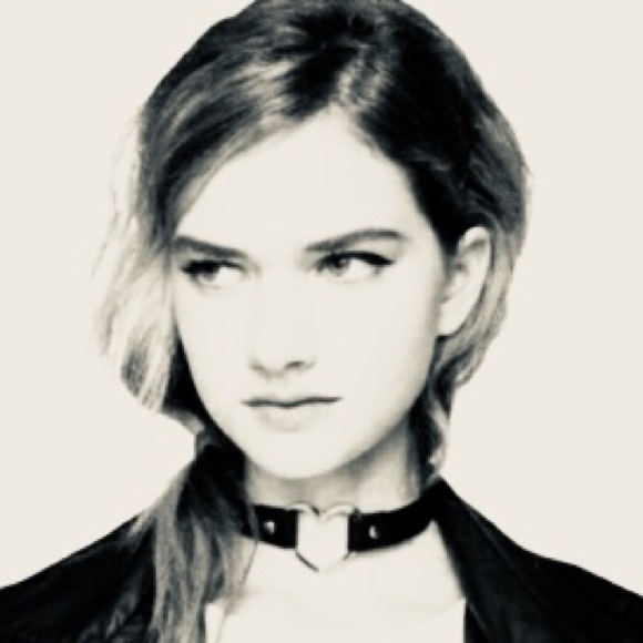 Goth Chrome Heart Choker / Wrapped Layer Bracelet w Black Adjustable Strap NIBag - Picture 10 of 14